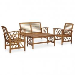 Salon de jardin 4 pcs Bois d'acacia solide alsavelo