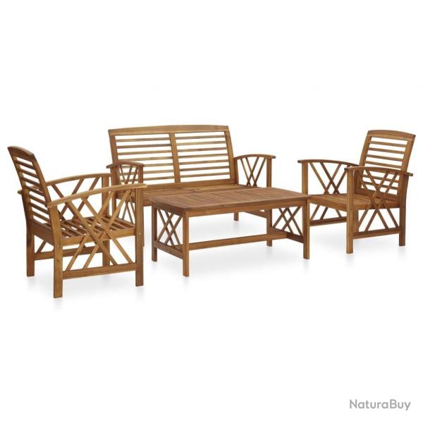 Salon de jardin 4 pcs Bois d'acacia solide alsavelo
