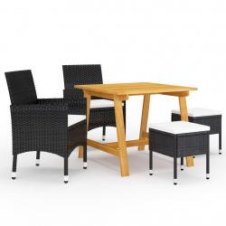 Ensemble à manger de jardin 5 pcs Noir alsavelo
