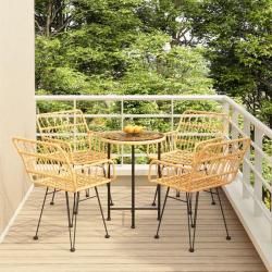 Ensemble à manger de jardin 5pcs Résine tressée alsavelo