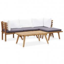 Salon de jardin 5 pcs bois d'acacia solide alsavelo