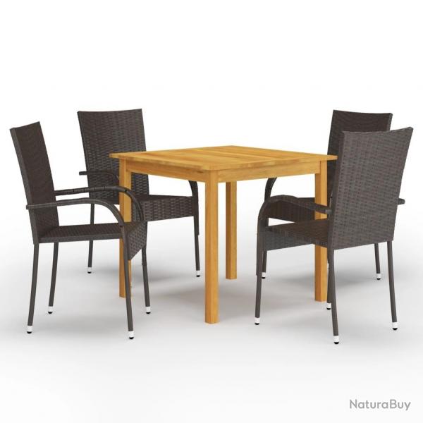 Ensemble  manger de jardin 5 pcs Marron alsavelo
