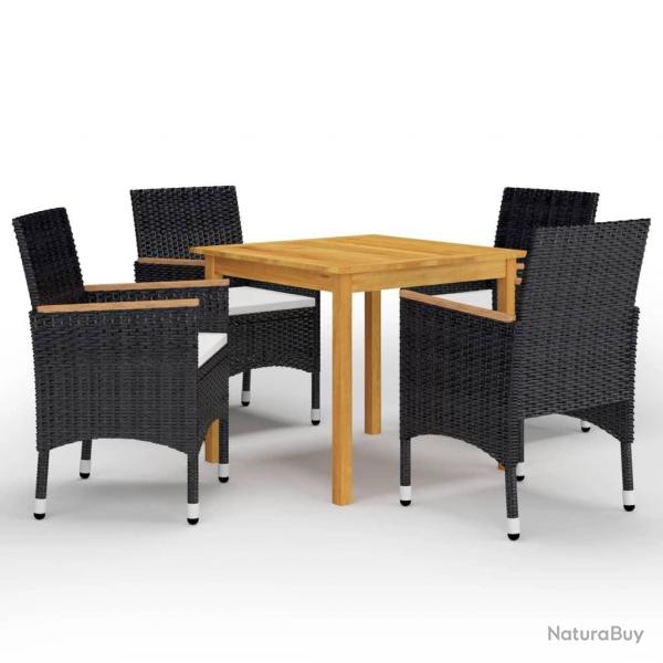 Ensemble  manger de jardin 5 pcs Noir alsavelo