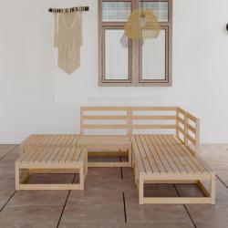 Salon de jardin 6 pcs Bois de pin massif alsavelo
