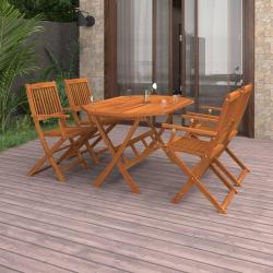 Ensemble à manger de jardin 5 pcs Bois d'acacia solide alsavelo