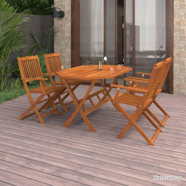 Ensemble  manger de jardin 5 pcs Bois d'acacia solide alsavelo