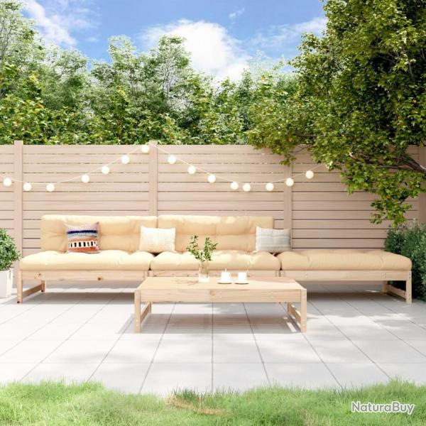 Salon de jardin 4 pcs bois massif de pin alsavelo