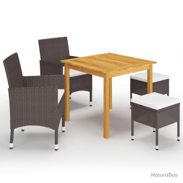 Ensemble  manger de jardin 5 pcs Marron alsavelo