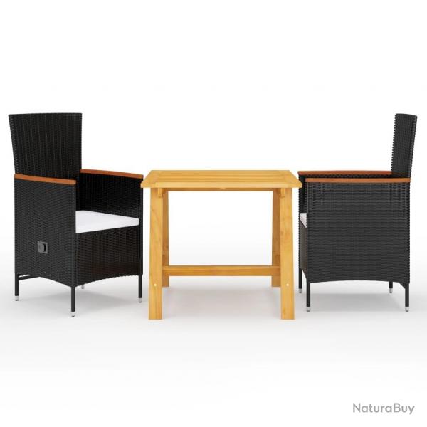 Ensemble  manger de jardin 3 pcs Noir alsavelo