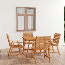 Ensemble à manger de jardin 5 pcs Bois d'acacia solide alsavelo