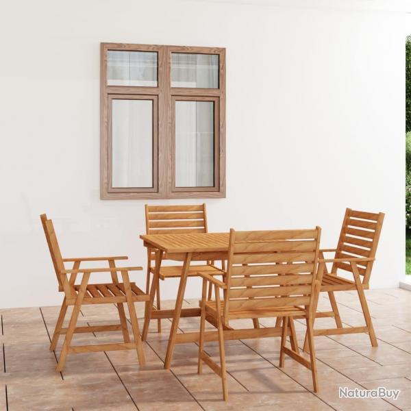 Ensemble  manger de jardin 5 pcs Bois d'acacia solide alsavelo