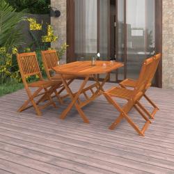 Ensemble à manger de jardin 5 pcs Bois d'acacia solide alsavelo