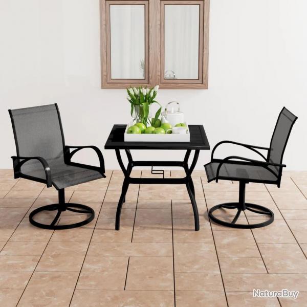 Ensemble  manger de jardin 3 pcs textilne et acier alsavelo