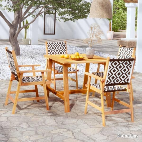 Ensemble  manger de jardin 5 pcs Bois d'acacia solide alsavelo