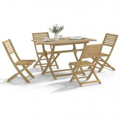 Ensemble à manger de jardin 5 pcs Bois d'acacia solide alsavelo