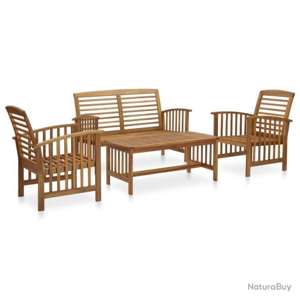 Salon de jardin 4 pcs Bois d'acacia solide alsavelo