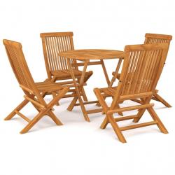 Ensemble à manger de jardin 5 pcs Bois de teck massif alsavelo