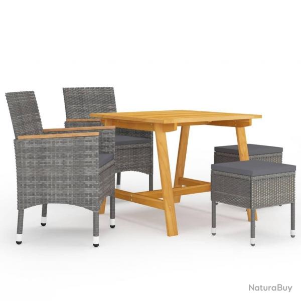 Ensemble  manger de jardin 5 pcs Gris alsavelo