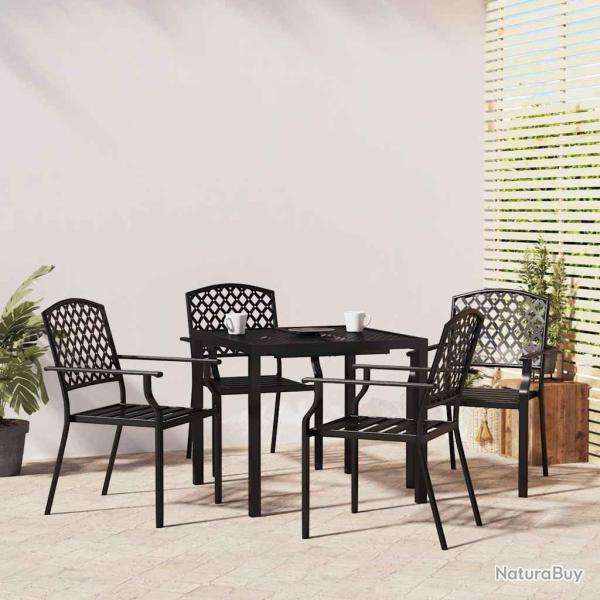 Ensemble  manger de jardin 5 pcs anthracite acier alsavelo