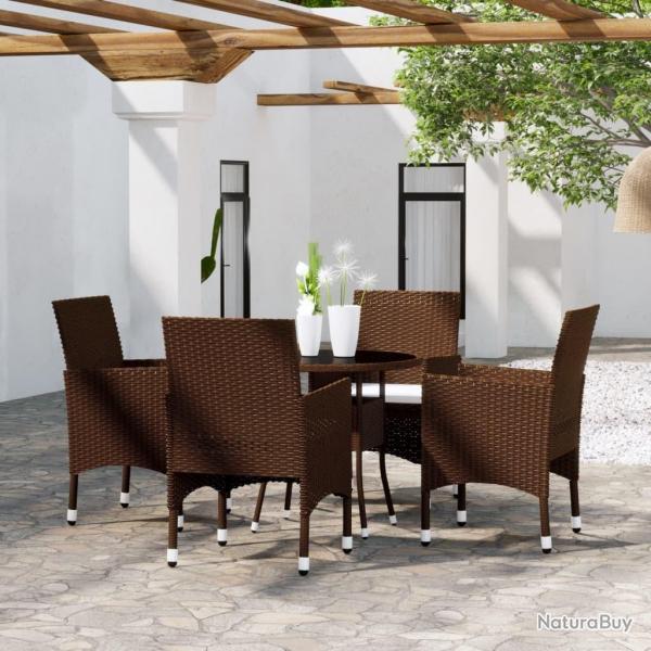 Ensemble  manger de jardin 5pcs Rsine tresse Marron alsavelo