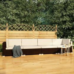 Salon de jardin 4 pcs avec coussins résine tressée marron alsavelo