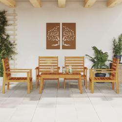Salon de jardin 5 pcs bois d'acacia solide alsavelo