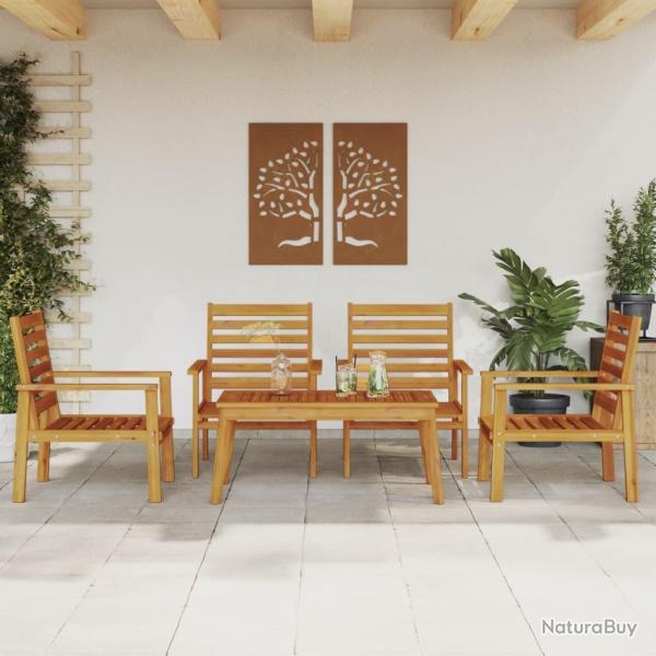Salon de jardin 5 pcs bois d'acacia solide alsavelo