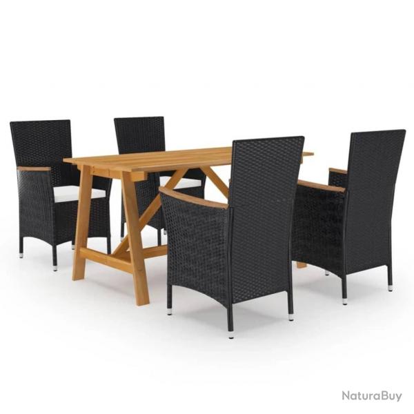 Ensemble  manger de jardin 5 pcs Noir alsavelo