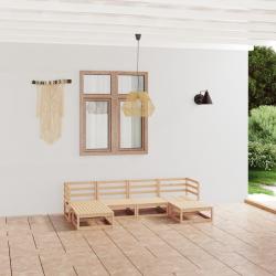 Salon de jardin 6 pcs Bois de pin massif alsavelo