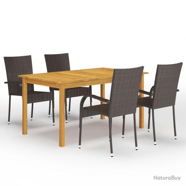 Ensemble  manger de jardin 5 pcs Marron alsavelo