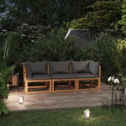 Canapé de jardin à 3 places avec coussin Bois d'acacia massif alsavelo