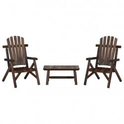 salon de jardin 3 pcs bois massif d'épicéa alsavelo