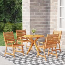 Ensemble à manger de jardin 5 pcs Bois d'acacia solide alsavelo