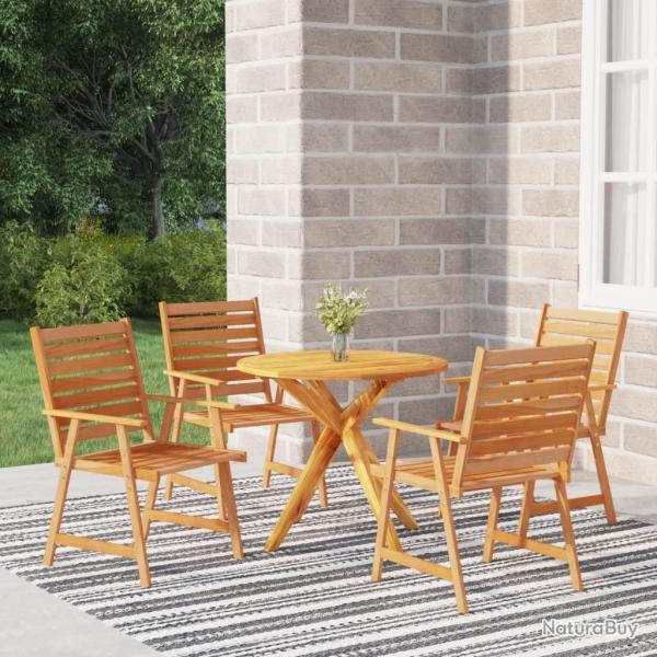 Ensemble  manger de jardin 5 pcs Bois d'acacia solide alsavelo