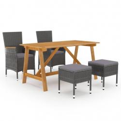 Ensemble à manger de jardin 5 pcs Gris alsavelo