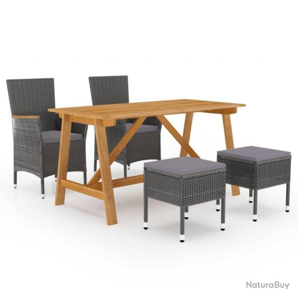 Ensemble  manger de jardin 5 pcs Gris alsavelo