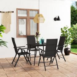 Ensemble à manger de jardin 5 pcs noir alsavelo