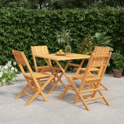 Ensemble à manger de jardin 5 pcs Bois de teck massif alsavelo