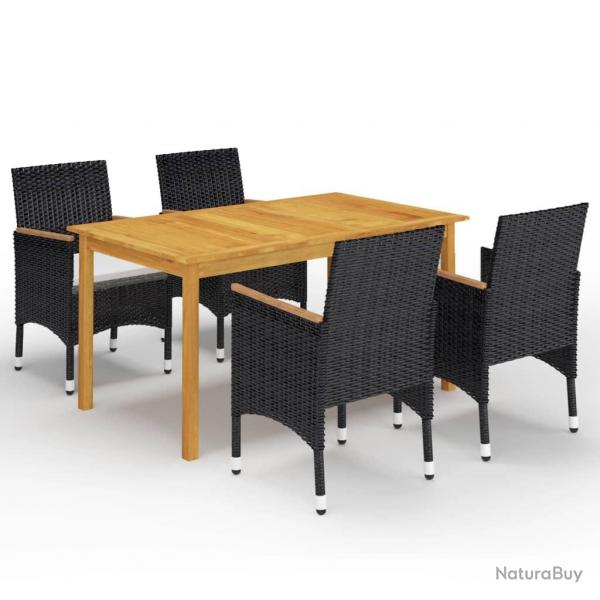 Ensemble  manger de jardin 5 pcs Noir alsavelo