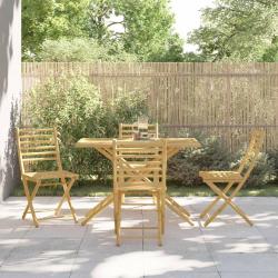 Ensemble à manger de jardin 5 pcs bambou alsavelo