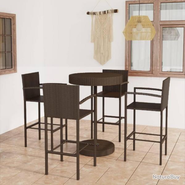 bar de jardin 5 pcs Rsine tresse Marron alsavelo