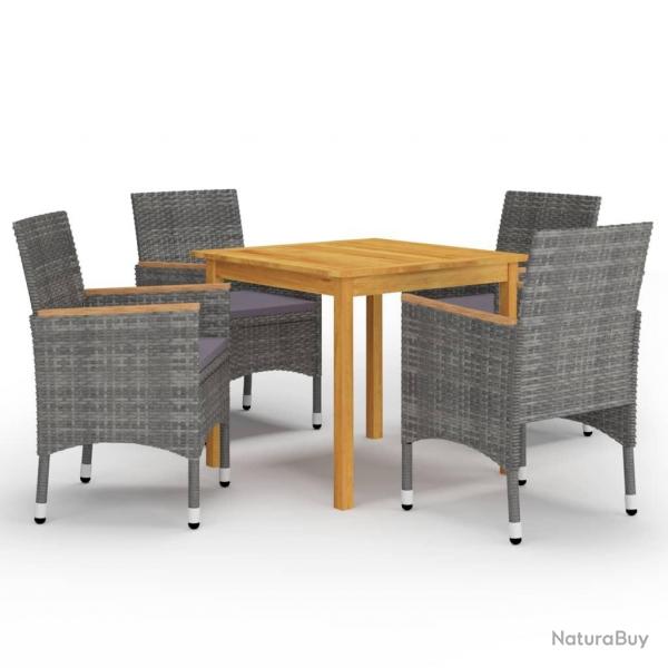 Ensemble  manger de jardin 5 pcs Gris alsavelo