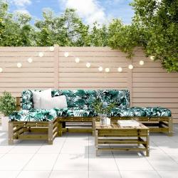 Salon de jardin 6 pcs bois de pin imprégné alsavelo