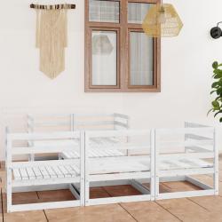 Salon de jardin 6 pcs Blanc Bois de pin massif alsavelo