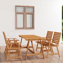 Ensemble à manger de jardin 5 pcs Bois d'acacia solide alsavelo