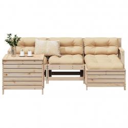 Salon de jardin 5 pcs bois de pin massif alsavelo