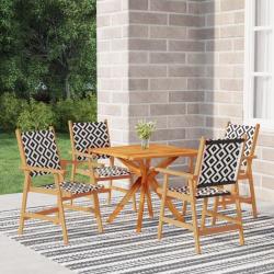 Ensemble à manger de jardin 5 pcs Bois d'acacia massif alsavelo