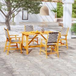 Ensemble à manger de jardin 5 pcs Bois d'acacia solide alsavelo