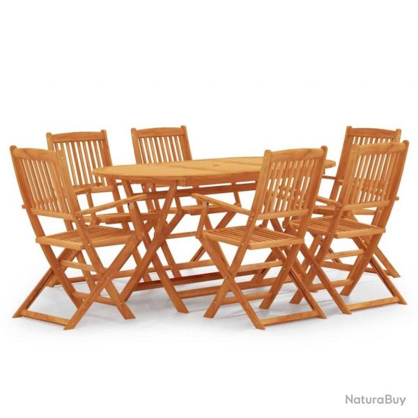 Mobilier  dner d'extrieur pliable 7 pcs Bois d'eucalyptus alsavelo