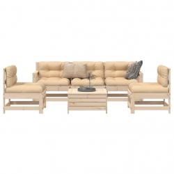 Salon de jardin 6 pcs bois de pin massif alsavelo